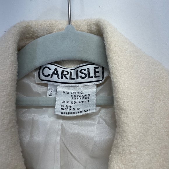 Carlisle 100% wool white military style jacket US 12 - Picture 2 of 6